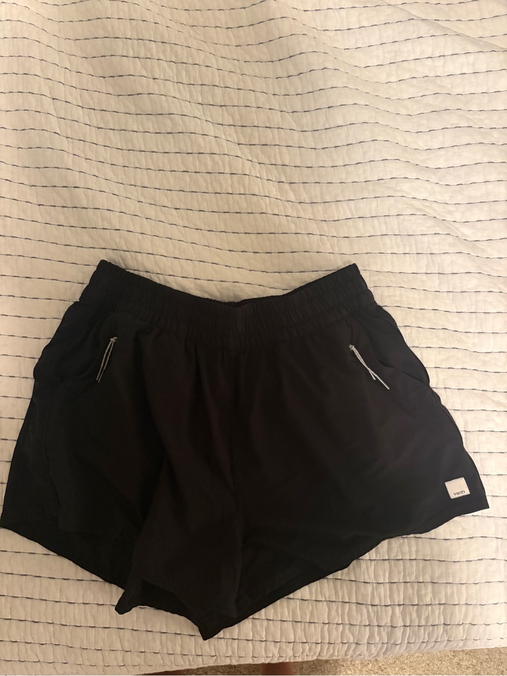 Vuori Black Athletic Shorts with Zip Pockets